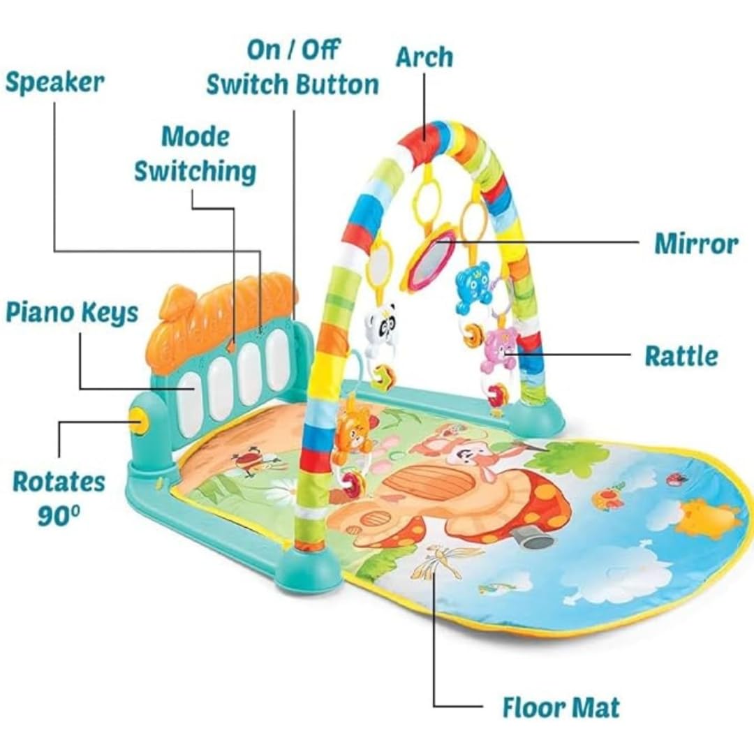 Baby Piano Fitness Rack Play Gym for Infants (0–18 Months) – Musical Tummy Time Activity Mat