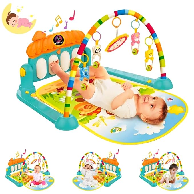 Baby Piano Fitness Rack Play Gym for Infants (0–18 Months) – Musical Tummy Time Activity Mat