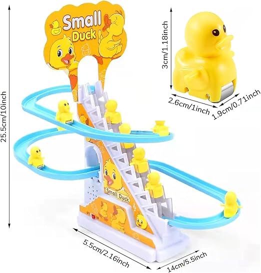 🦆 Duck Climbing Track Toy for Kids – Musical Escalator Slide with Lights