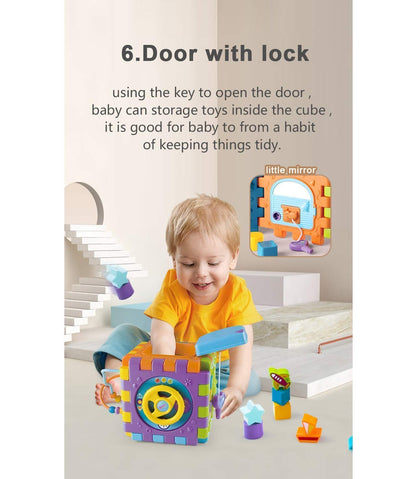 🎶 Musical Activity Cube for Toddlers (1–3 Years) – Educational Learning Toy with Lights & Sounds