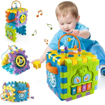🎶 Musical Activity Cube for Toddlers (1–3 Years) – Educational Learning Toy with Lights & Sounds