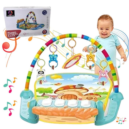 Baby Piano Fitness Rack Play Gym for Infants (0–18 Months) – Musical Tummy Time Activity Mat