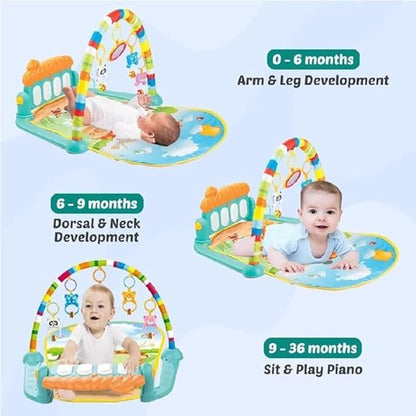 Baby Piano Fitness Rack Play Gym for Infants (0–18 Months) – Musical Tummy Time Activity Mat