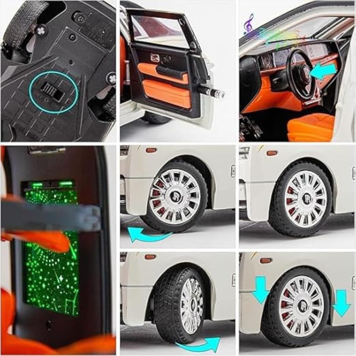 Rolls-Royce Phantom Toy Car (1:32 Scale) – Sound, Lights & Pull-Back Action