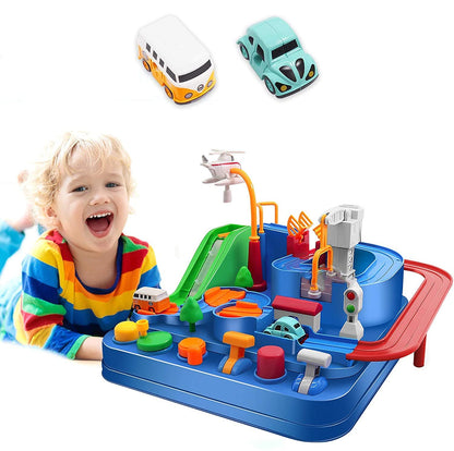 Car Race Track Adventure Toys for 3+ Year Old Boys & Girls, City Rescue Preschool Educational Vehicle Puzzle Playset