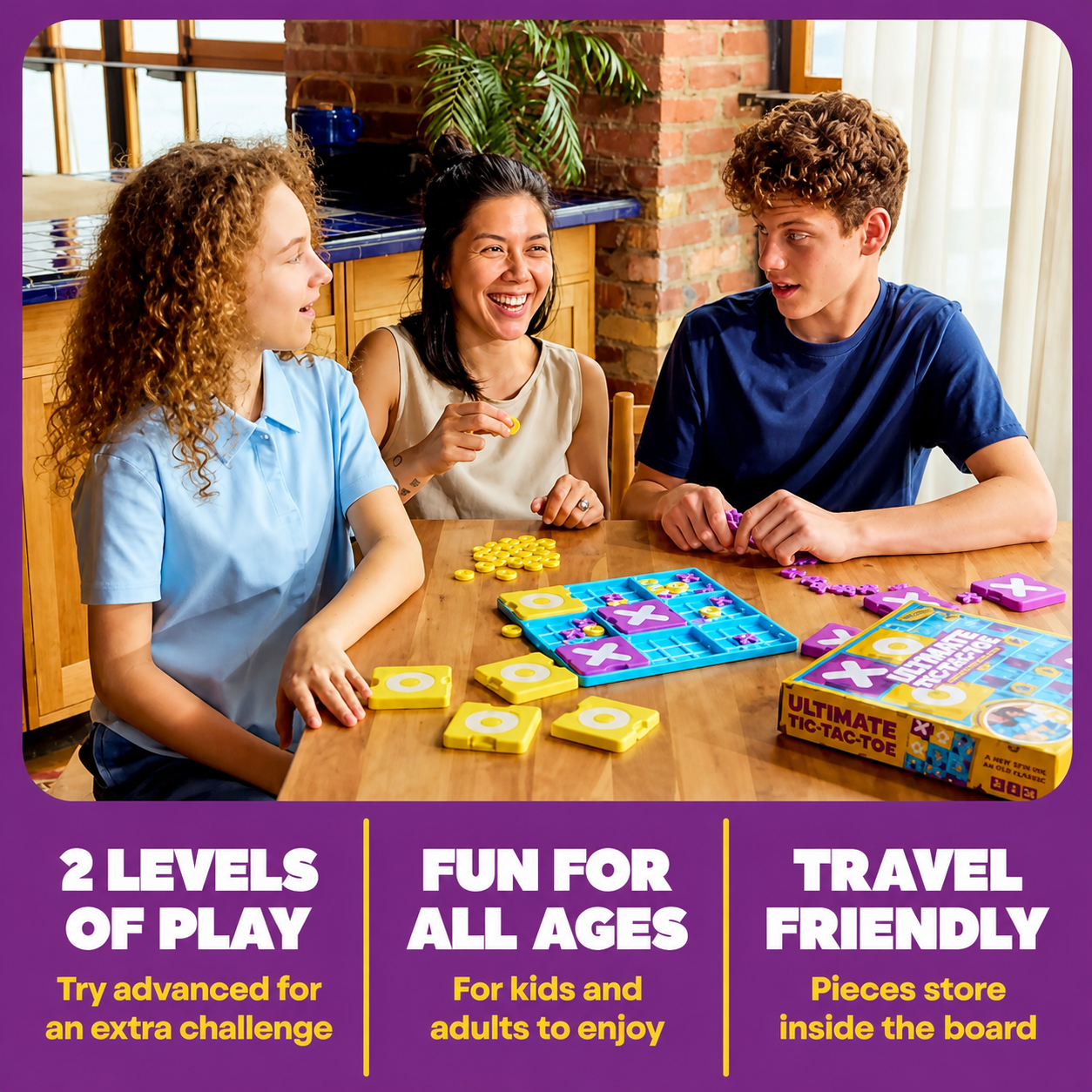 Kidzomart Global Tic Tac Toe Game – Smart Strategy Board Game for Kids & Family | Fun Educational Toy | 2 Player Indoor Game