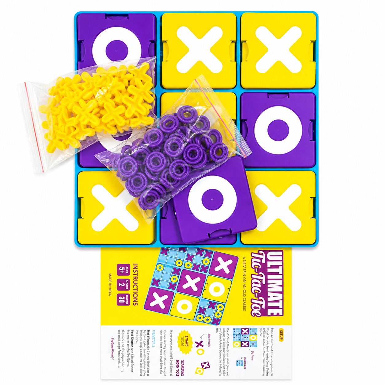 Kidzomart Global Tic Tac Toe Game – Smart Strategy Board Game for Kids & Family | Fun Educational Toy | 2 Player Indoor Game