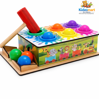 Kidzomart Global Wooden Hammering Toy – Montessori Learning & Fun for Toddlers (1+ Years)